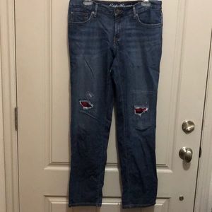 Eddie Bauer Flannel Patch Jeans (SZ 6)